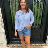 Sandy Stand Neck Top in Sky