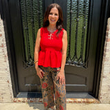 Sarah Top in Scarlet