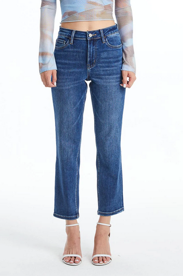 Bayeas High Rise Straight Leg Crop Jeans