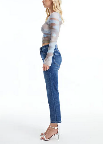 Bayeas High Rise Straight Leg Crop Jeans