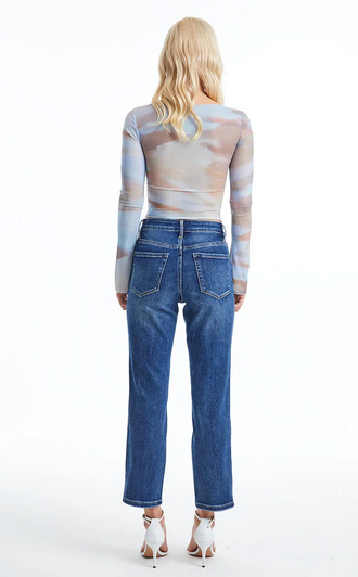 Bayeas High Rise Straight Leg Crop Jeans