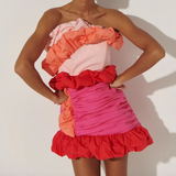 Celia B Remembrance Top in Pink, Red and Orange