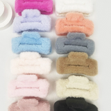 Faux Fur Hair Clips in Multiple Colors
