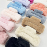 Faux Fur Hair Clips in Multiple Colors