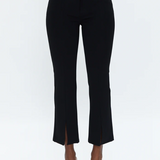 Pistola Lennon High Rise Crop Boot Cut with Front Slit in Black Ponte Knit