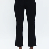 Pistola Lennon High Rise Crop Boot Cut with Front Slit in Black Ponte Knit