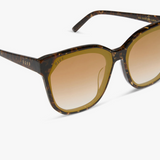 DIFF Gia Sunglasses in Glitter Tortoise + Brown Gradient & Gold Flash