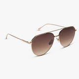 Diff Dash Sunglasses in Brushed Gold + Coffee Gradient