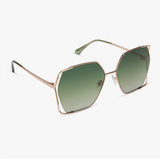 DIFF Donna IV Sunglasses in Brushed Champagne + Cool Matcha Gradient