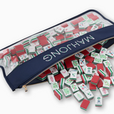Oh My Mahjong Navy Bamboo Mahjong Tile Bag