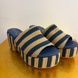 Navy striped heeled sandal by Matisse 