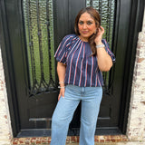 USA Stripe Top in Navy