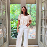 Winnie Button Top in Ecru