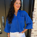 Gauze Cobalt Blue Z supply shirt