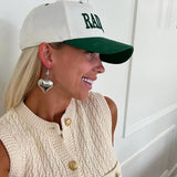 Bubble Heart Earrings in Silver