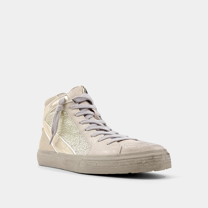 Rooney Sneakers - Gold Glitter Distressed
