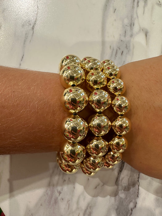 10 MM Gold Beaded Bracelet