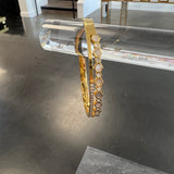 Mother of Pearl & Diamonds Cuff in Gold and Silver