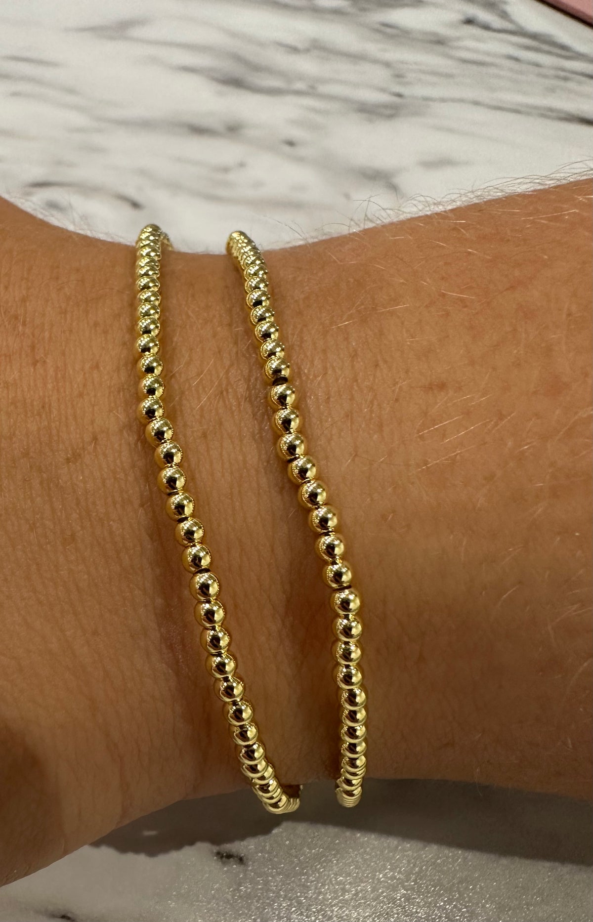 2MM Gold Beaded Bracelet main image 1