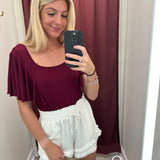 Kara Maria Bodysuit in Burgundy