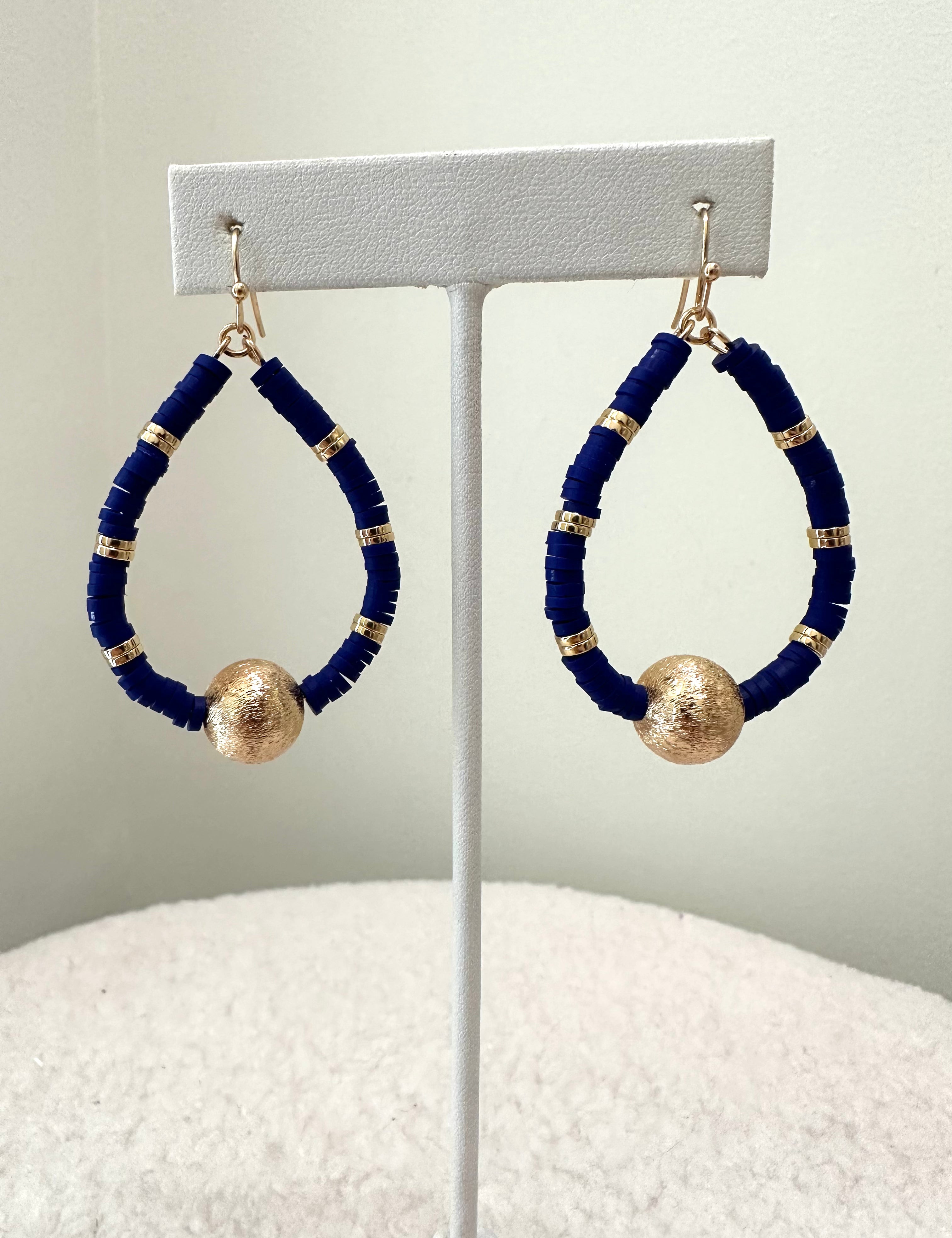 Rubber Bead Teardrop Earring