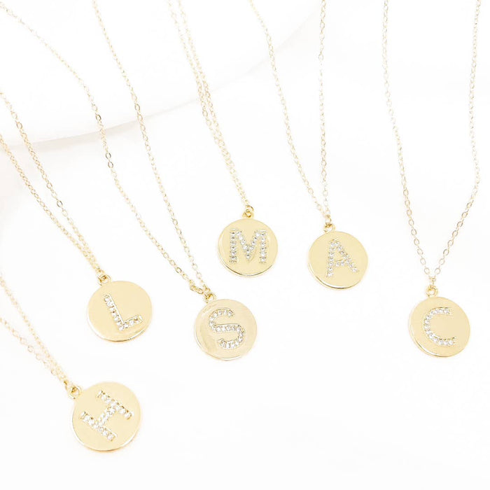 Coin R Initial Necklace