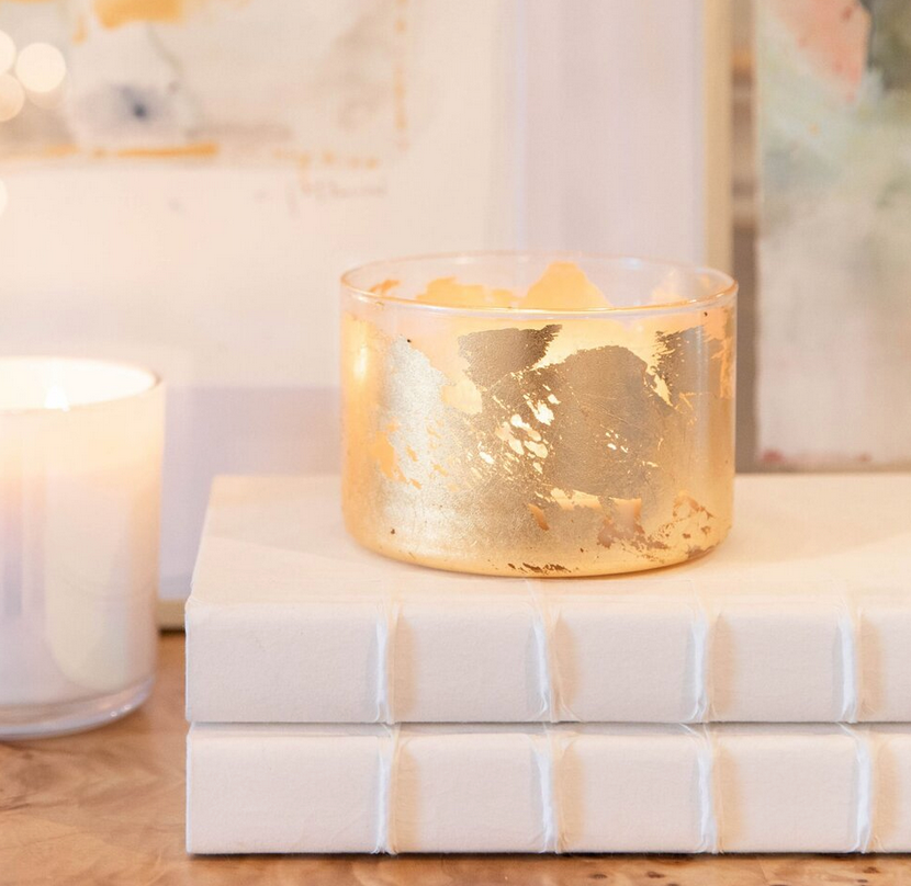 3-Wick Gold Leaf Candle