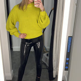 SPANX Faux Patent Leather Leggings in Black